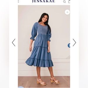XL NWT JessaKae Carefree Dress in Chambray